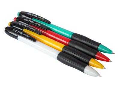 China fashion plastic office ball pen,comfortable grip, clip can be printed for sale