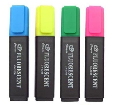 China cheap promotional flat plastic highlighter with logo printing for sale