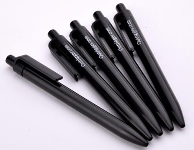 China plastic black color click ballpoint pen,push style retractable gift logo ballpoint pen for sale