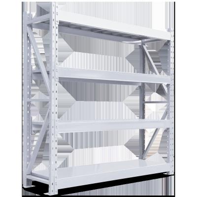 China Hotels Hauling Boltless Metal 1200kg Heavy Duty Layer 4 Tiers White Stacking Shelving Cold Rolled Steel Rack For Industrial for sale