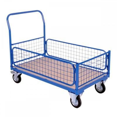 China Hot Sale New Product Disassembled Platform Trolley Wire Mesh Platform Trolley Wire Mesh Sides Platform Trolley for sale