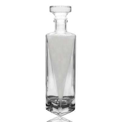 China Wholesale 500ml BEVERAGE Spirit Glass Bottle Wine Glass Bottles Liquor Bottle With Glass Cap for sale