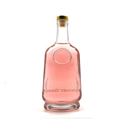 China Beverage Factory Direct Sales Spirit Bottles 700ml With Wooden Plastic Bar Top Cork for sale