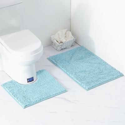 China Viable Anti-Bacteria Fast Dry Bath Mat Set Chenille Non Slip Bathroom Mat for sale