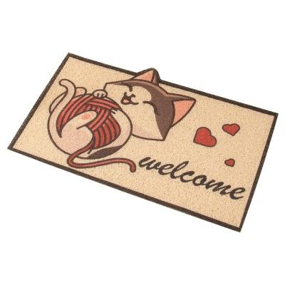 China Custom Popular Cartoon Door Mat Household Carpet Toilet Entrance PVC Mat Washable for sale