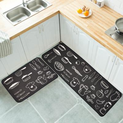 China Factory outlet washable non slip decorative kitchen comfort anti-fatigue floor mat set of 2 pieces for sale