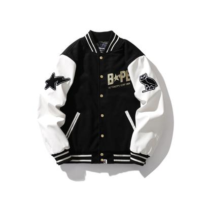 China High Quality Spandex/Cotton bAPE New Owl Tanned Casual Ruffled Cotton Padded Baseball Jacket Jacket for sale