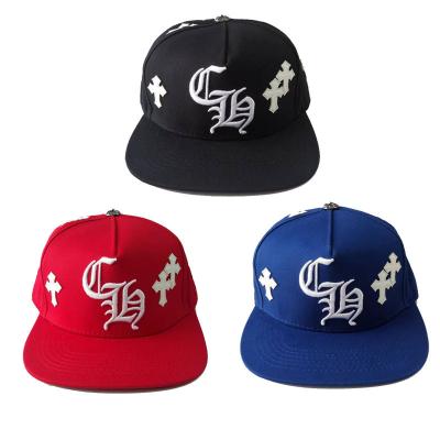 China Trendy Trucker Hats Fashion Brand ch Brand White Leather Cross Embroidered Hip Hop Sun Visor Hats For Men And Women Baseball Caps for sale