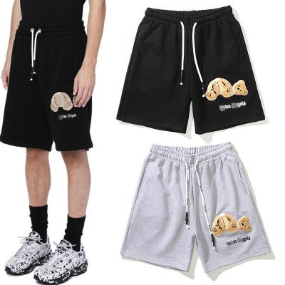 China Polyester / Cotton Angel Bear-Embroidered Casual Shorts Men's And Women's High Street Sports Beach Shorts for sale