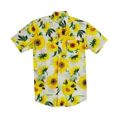 China OEM Custom Made Anti Shrink Beach Shirt High Quality Custom Lime Green I Love Canada Hawaiian Shirt for sale