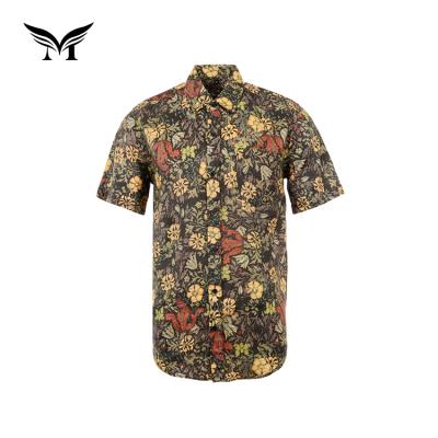 China Viable Factory Supplier Custom Funny Mens Short Sleeve Beach Shirts OEM Canvas Manufacturing for sale