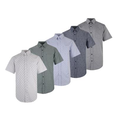 China Viable Factory Direct Custom Short Sleeve 100 Cotton Polka Dot Mens Fashion Shirt for sale