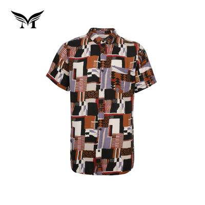 China Sustainable Summer Vacation New Short Sleeve Printed Mens Sea Island Cotton Hawaiian Shirt for sale