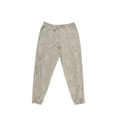 China Viable Sample Provided Super Soft Fashionable Leopard Print Casual Pants Trousers Designs For Women Cotton for sale