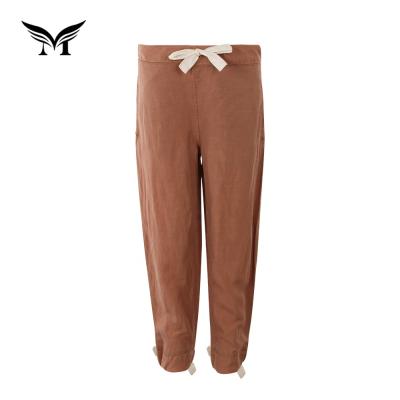 China Viable wholesale popular streetwear solid color tencel women fancy OEM drawstring casual pants for sale