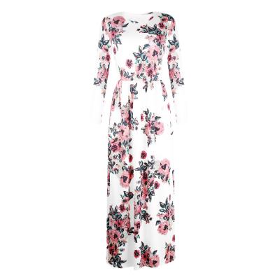 China Fashion Colorful Stock Long Maxi Women Dress Floral Anti-Static Wholesale Women Dress Beach Dress for sale