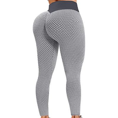 China 2021 Best Selling Sexy Breathable Moisture Wicking High Waist Yoga Leggings, Honeycomb Jacquard Butt Workout Pants CRAC! crack! for sale