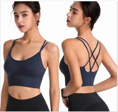 China Breathable Strappy Sports Bra For Women Sexy Crisscross For Yoga Running Gym Workout Fitness Athletic Tank Tops for sale