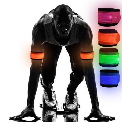 China High Quality Fabric+LED Rechargeable LED Strip Sports Armband Running Glow in the Dark Flashing Safety Light for Running Cycling Walking Concert at Night for sale