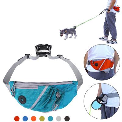 China Quick Release Hands Leash Free Dog Walking Training Belt with Waste Bag, Phone Pocket Water Bottle Holder, Waist Sizes from 23 to 51inch for sale