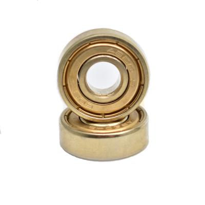 China 10 Pcs 608-ZZ Never Rusty Gold Plated Bearings 8x22x7mm Pre-lubricated, Stable Performance, And Cost Effective 608 Skateboard Bearings for sale