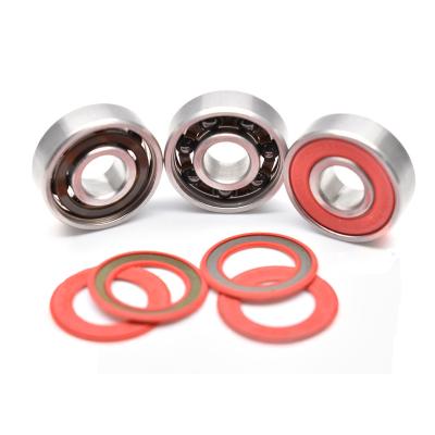 China 10pcs 608 2RS 8x22x7mm Bearings High Performance Steel Roller Skateboards Wheels ABEC-11 Axles Skateboard Red Miniature Scooter Tool Never Rust for sale