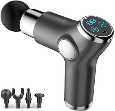 China 2021 dropshipping hot sale 30 speed body fitness professional fitness massage gun with lcd screen vibration mini massager gun wireless gym for sale