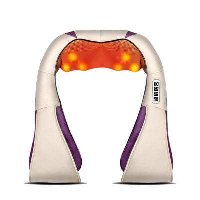 China 2021 Dropshipping Shiatsu Neck Back And With Heat Massage Belt Shoulder Massage Pillow Neck Deep Kneading Massager for sale