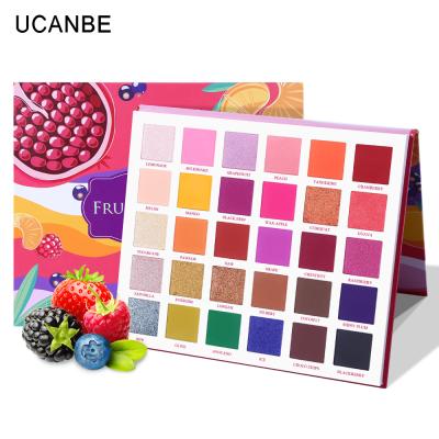 China UCANBE Waterproof 30 Colors Fruit Makeup Kit Vibrant Bright Glitter Shimmer Matte Shades Pigment Eyeshadow Tarte Trim Eyeshadow Palette for sale