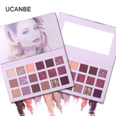 China Ucanbe Palette Aromas 18 Colors Matte Glitter Eyeshadow Natural Radiant Shine Eyeshadow Waterproof Nude Dye Rose Makeup for sale