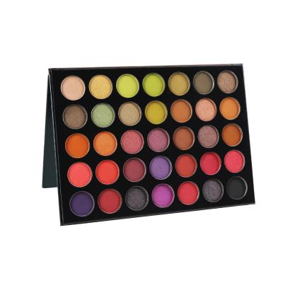 China Waterproof Beauty Glazed 35 Colors Shades Pop Up Makeup Eyeshadow Palette Highlighter Bar Shimmer Makeup Dye Eyeshadow Palette for sale