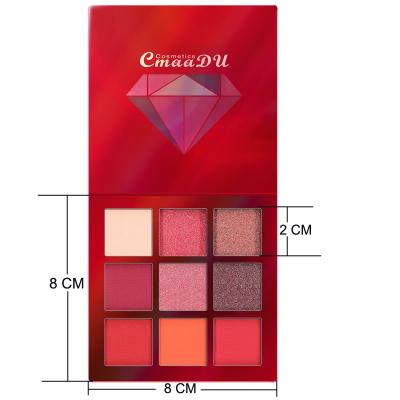 China CmaaDu Waterproof 9 Color Glitter Eyeshadow Palette Makeup Palete Matte Eye Shadow Brushes Shimmer Pigmented Cosmetics for sale