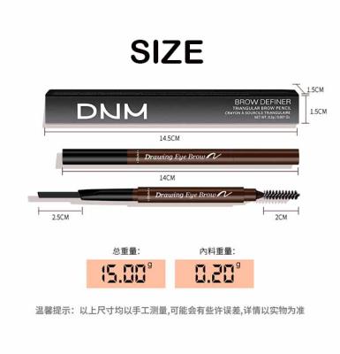 China DNM Waterproof 7 Colors Double Head Auto Rotating Waterproof Eyebrow Tattoo Pen Black Brown Eyebrow Pencil Squeeze Refill Brush for sale