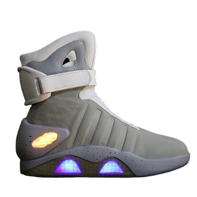 China CUSHIONING three of the original high quality mode USB charging high top LED basketball sneakers back to future shoes for sale