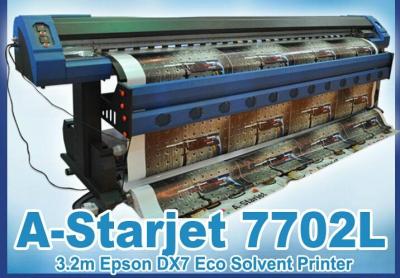 China 3.2m Eco Solvent Printer A-Starjet 7702L with 2pc Epson DX7 for PVC Vinyl for sale