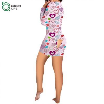 China Wholesale High Quality Printed Fabric QUICK DRY Plus Size Adult Polyester Casual Women's Onesie With Butt Fin for sale