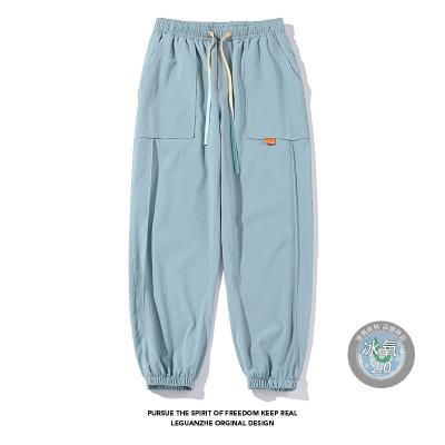 China 2022 breathable spring new Hong Kong Wind White Black Bing Sican Casual Town Pants M-5X HK22007-S35 for sale