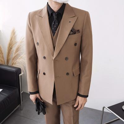 China The other main promotion 2022 multi-color coffee XZ315-S style men's explosive suit British pointed cross neck suit for sale