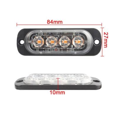 China 12-24v 4 Aluminum Light With Wire Car Ultrathin Turn Signal Side Light Truck Warning Side Light for sale