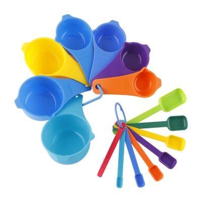 China New Design 15pcs Sustainable Plastic Measuring Cup And Spoon Set For Kitchen Cooking for sale