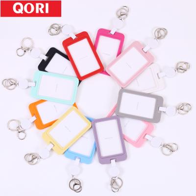 China Fashion QORI Double Sided Badge Reel Clear Yo-Yo ID Card Holder for sale