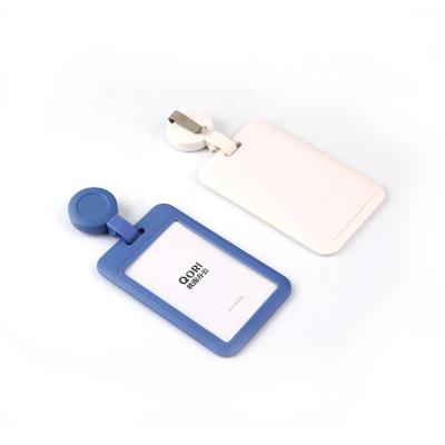 China Modern Open Retractable ID Card Badge Attendance Instruction Card Holder Face ID Badge Holder String Reel for sale