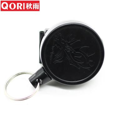 China Quality Size QORI Retractable Plastic Badge Reel Heavy Duty Plastic Outdoor Clip Keychain Badge Reels for sale