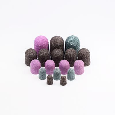 China Pink Fused Alumina Manicure Pedicure Sanding Caps Electric Nail Polish Remover Cap File for sale