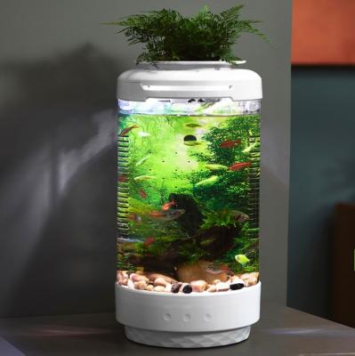 China USB Nano Desktop Aquarium Tank Stocked AQUA POD 4.3L With 4 Lighting for sale