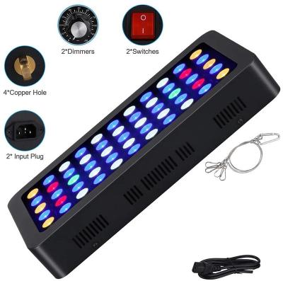 China 165W Dimmable LED Saltwater Aquarium Light Coral Reef Full Spectrum Lighting Lamp For Aquarium Blue And White 400*210*60mm for sale