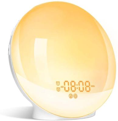 China Hot Selling Radio Wake Up Light Alarm Clock With Sunrise Sunset Simulation Dual Alarms Sleep Radio Natural Sound USB Charging Port 7 for sale