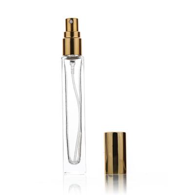 China Rectangle Selling Gold Cap Perfume Refill Bottle Aluminum Perfume Bottle 10ml Square for sale