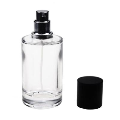 China New Style Cylinder Spray Bottle Cylinder 100ml Clear Spray Glass Eco-Friendly Perfume Bottle for sale