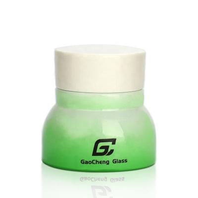 China New Product Cosmetic 1oz Glass Container 30g Cream Jar Cosmetic Jar With White Cover for sale